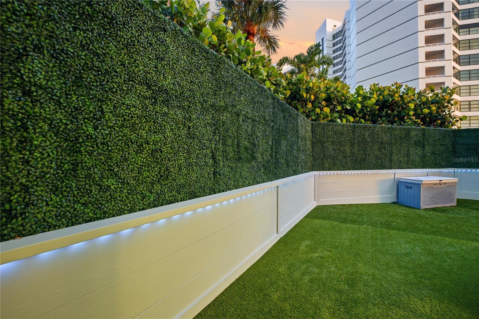 Privacy Hedges Surround The Back and Side Yards