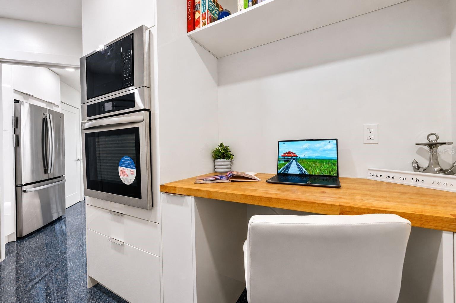 WORK STATION INSIDE THE SCULLER PREP KITCHEN