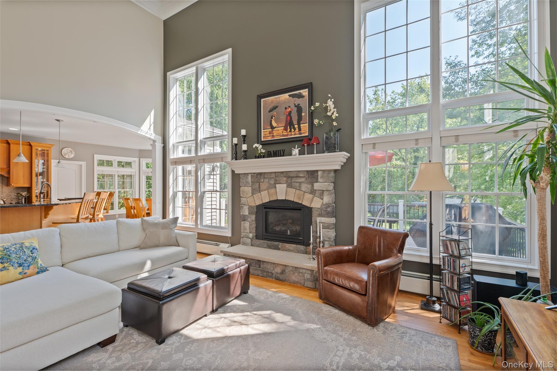 Spacisous and open with 2 story windows, gas heat-o-later fireplace