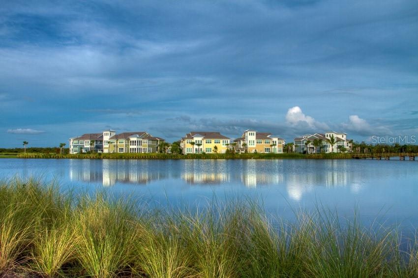 view from lakeside walking path