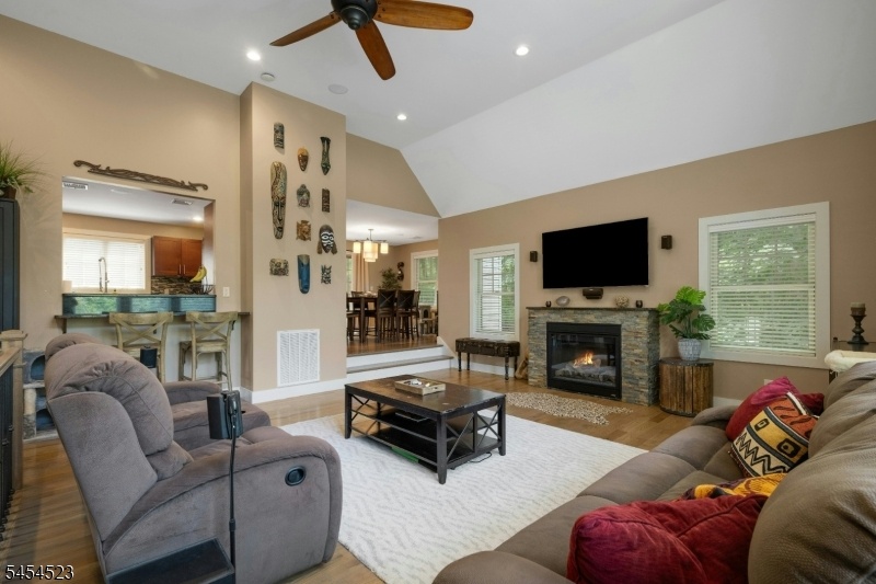 living room fireplace view