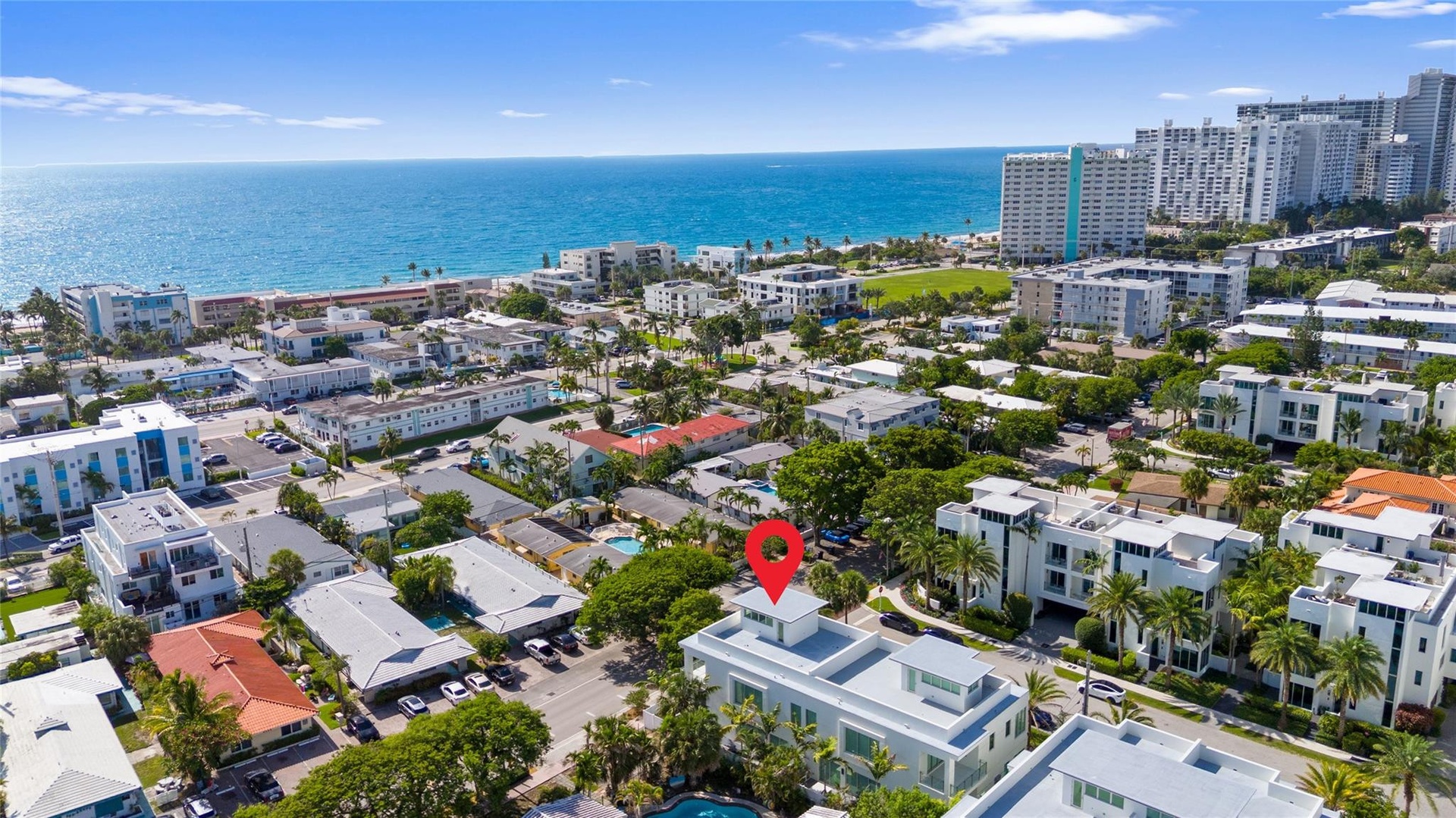 Aerial View - WALK TO LAUDERDALE BY THE SEA BEACH, STORES, RESTAURANTS, NIGHTLIFE, TRANSPORTATION, AND ONLY MINUTES TO FORT LAUDERDALE, POMPANO BEACH 