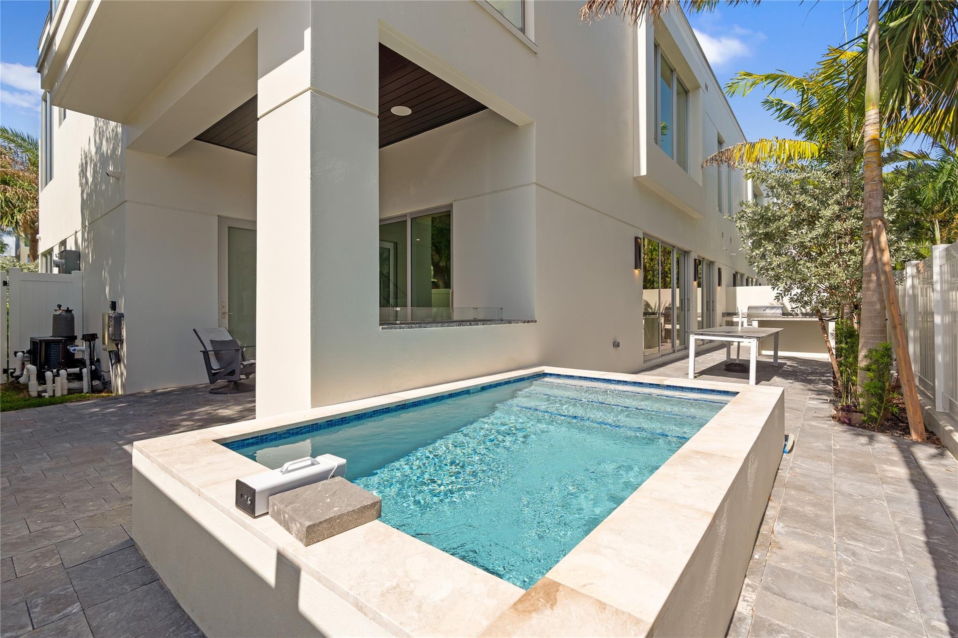 Patio Featuring Private Plunge Pool, Gas Fireplace, Outdoor Kitchen, and more!