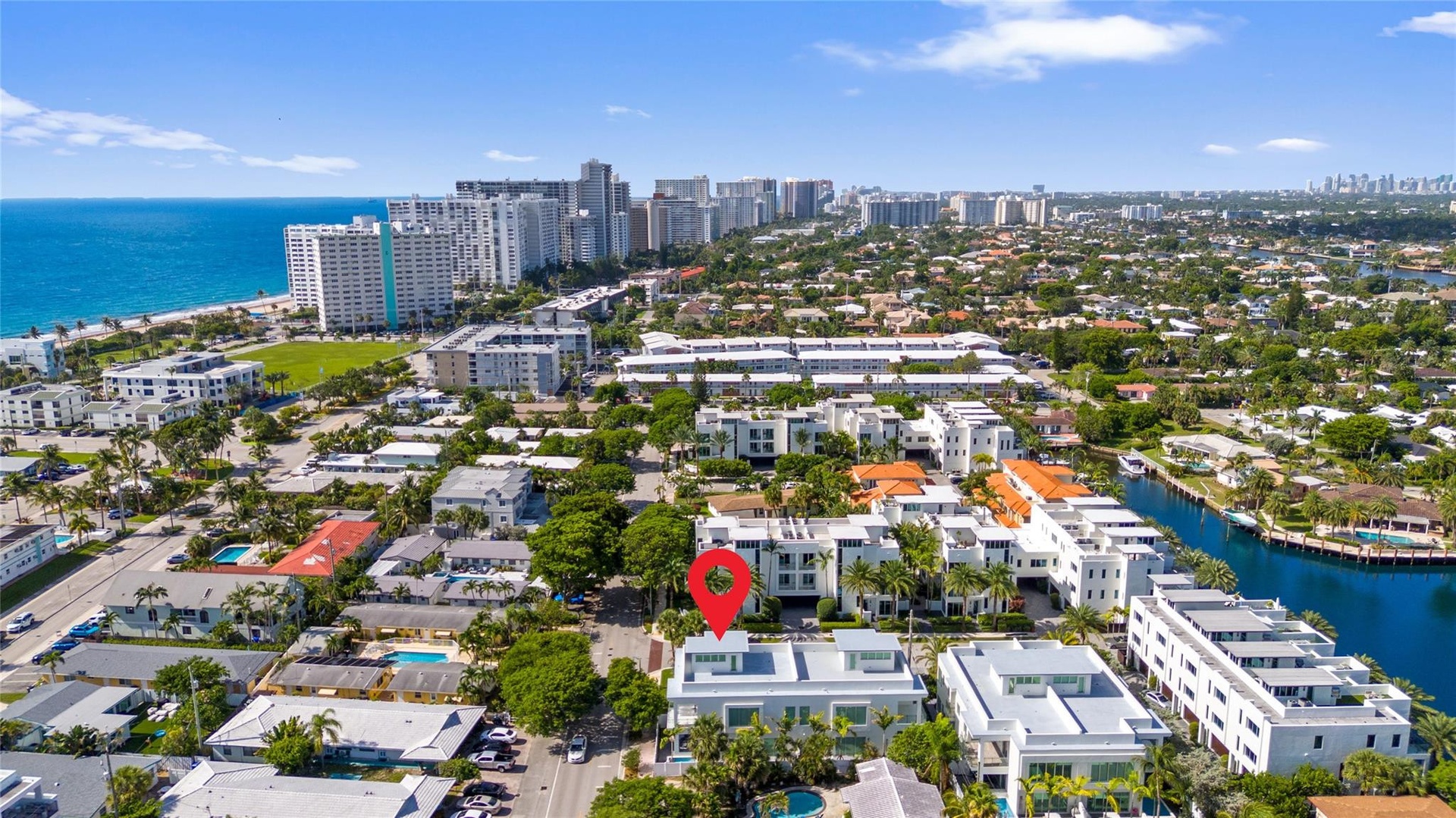Aerial View - WALK TO LAUDERDALE BY THE SEA BEACH, STORES, RESTAURANTS, NIGHTLIFE, TRANSPORTATION, AND ONLY MINUTES TO FORT LAUDERDALE, POMPANO BEACH 