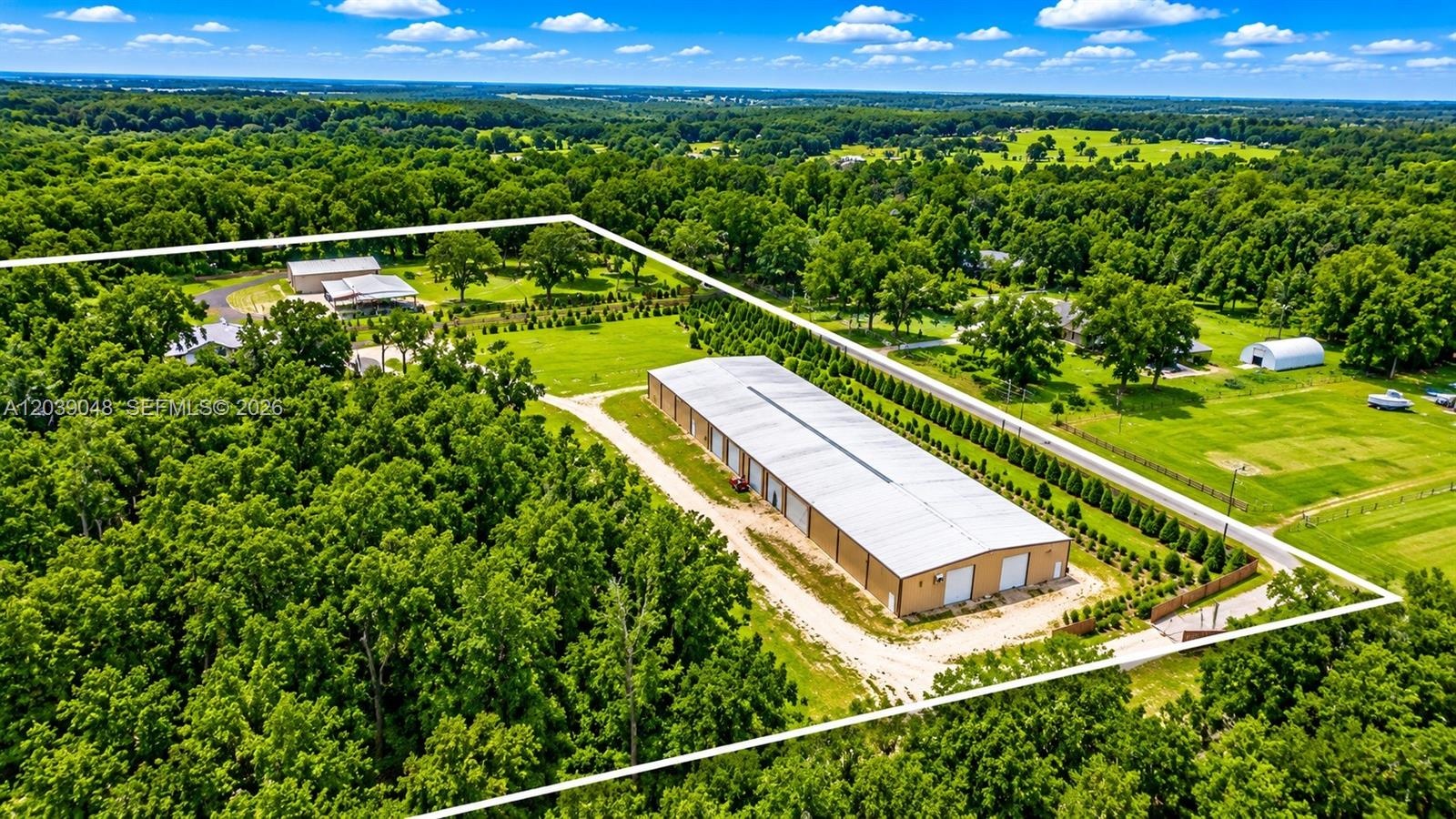 Natural Florida landscape surrounding the property with abundant space and long-term development potential.