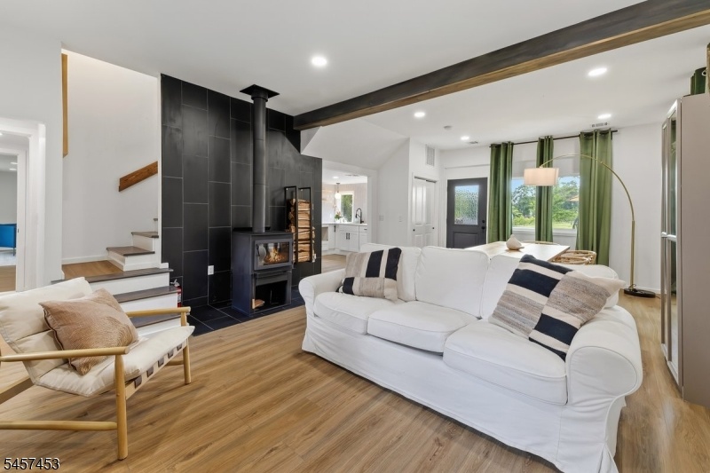 Wood burning fireplace
