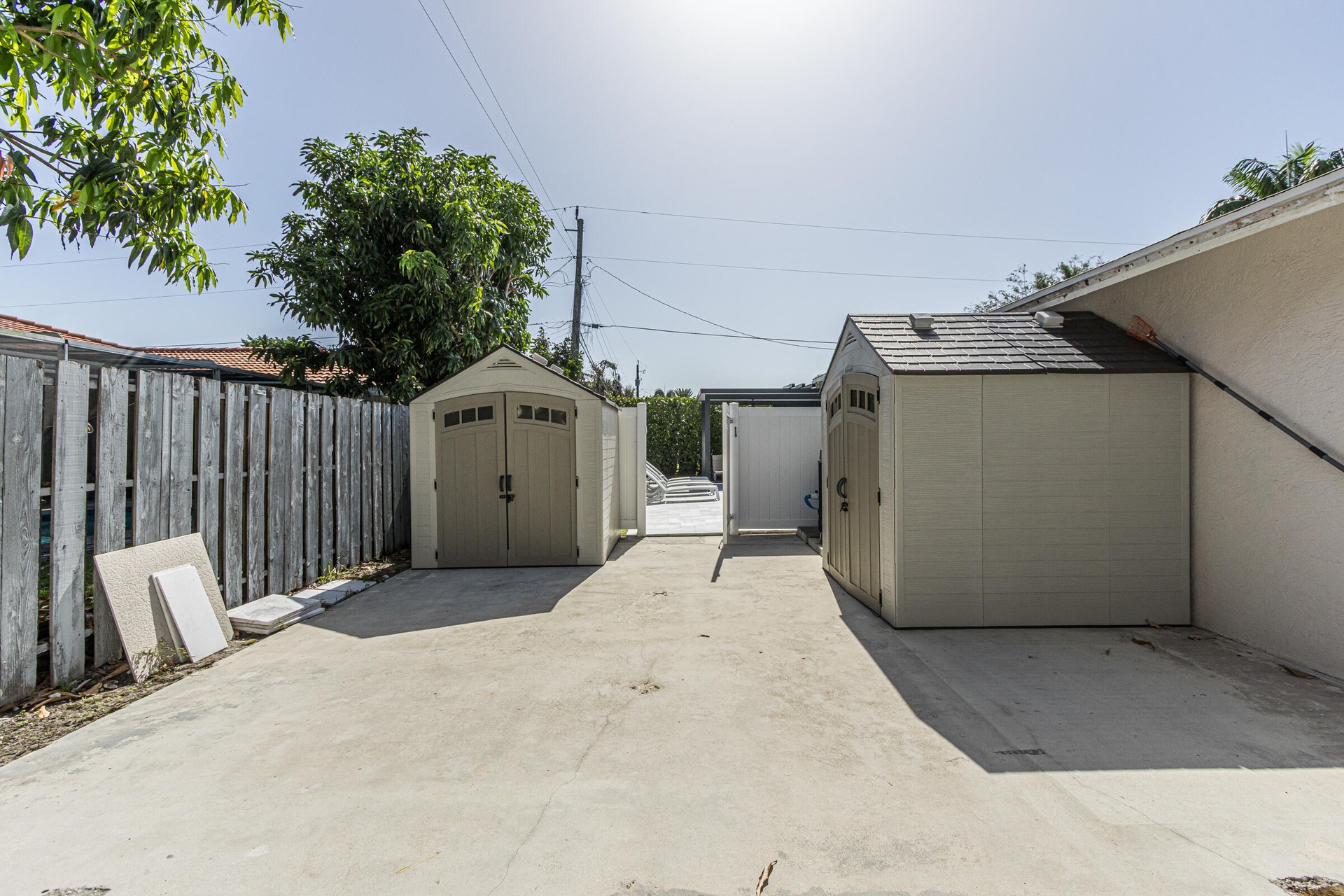 side entry with sheds