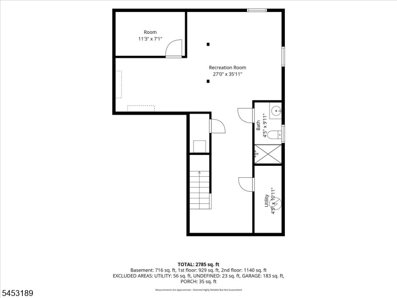 Lower level floorpan