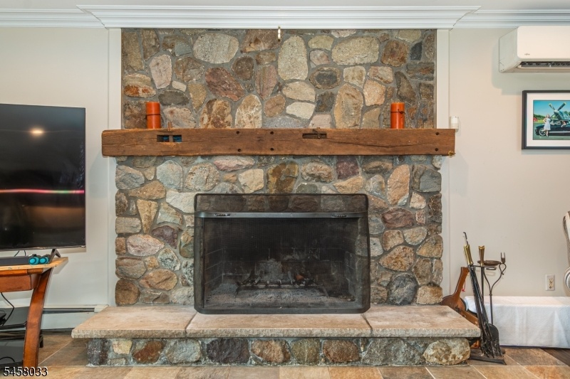 Wood burning fireplace