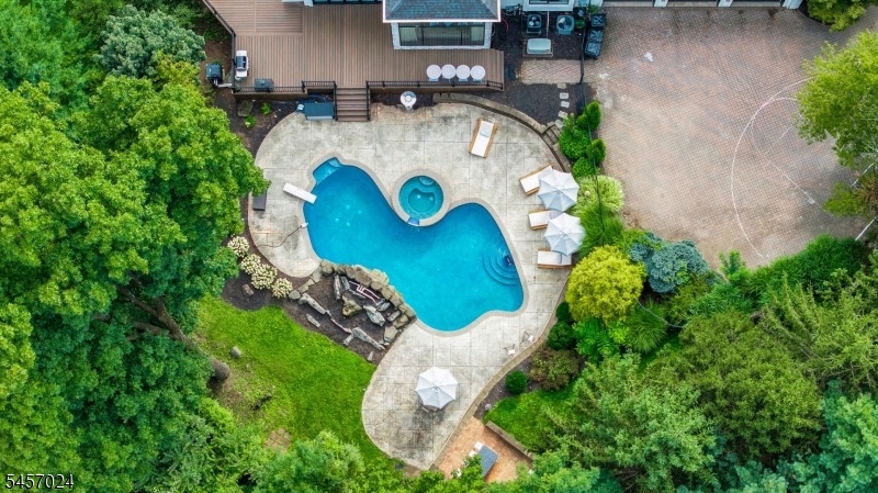 Aerial of backyard