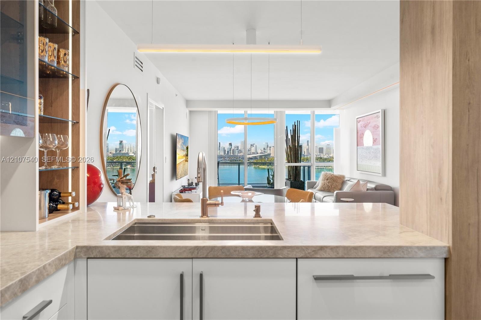 Open Kitchen w/ spectacular downtown Miami skyline views