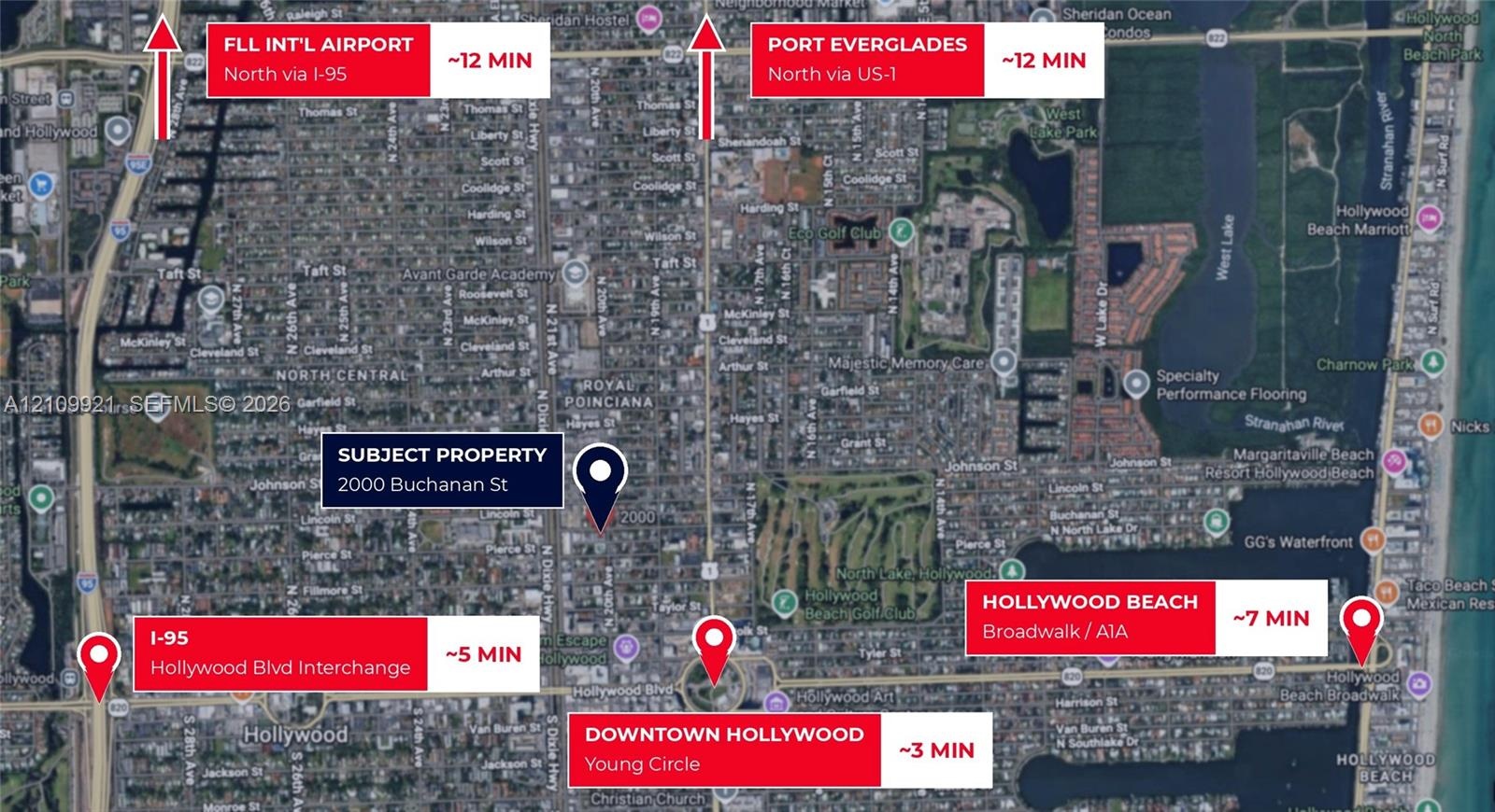 Location Map. Displaying the proximity of the property to area infrastructure and transit points