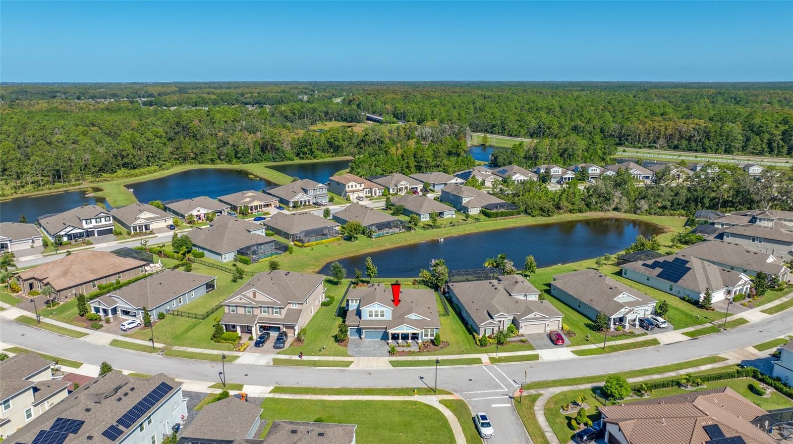 Ariel view of home