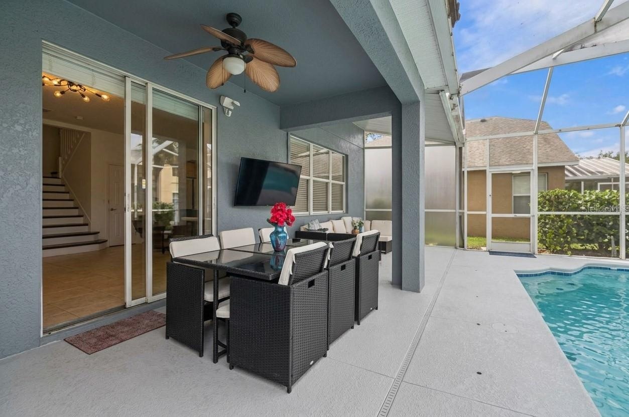 Your outdoor oasis offers a large covered lanai and a screened in pool.