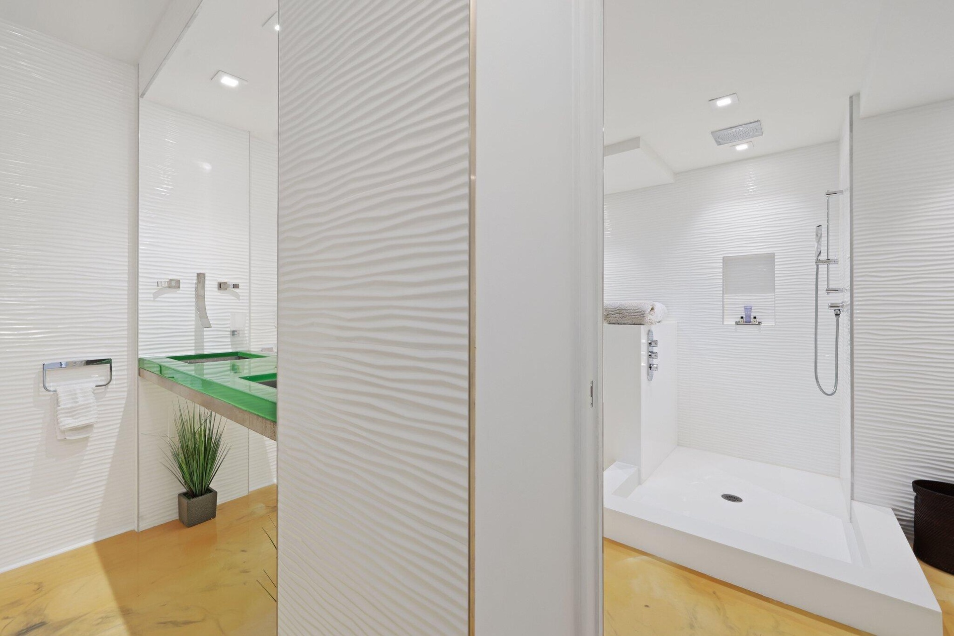 Remodeled and enlarged Primary Bath