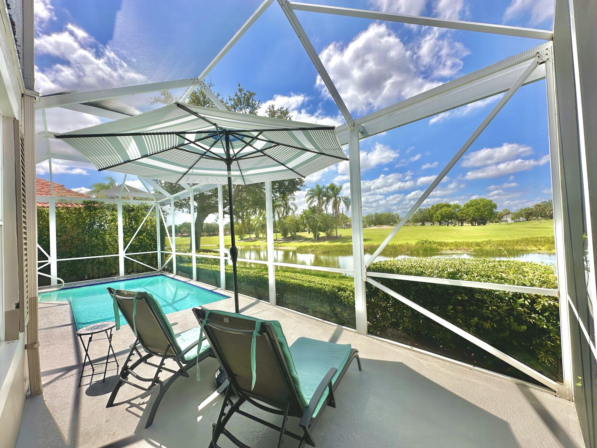 Outdoor area with pool