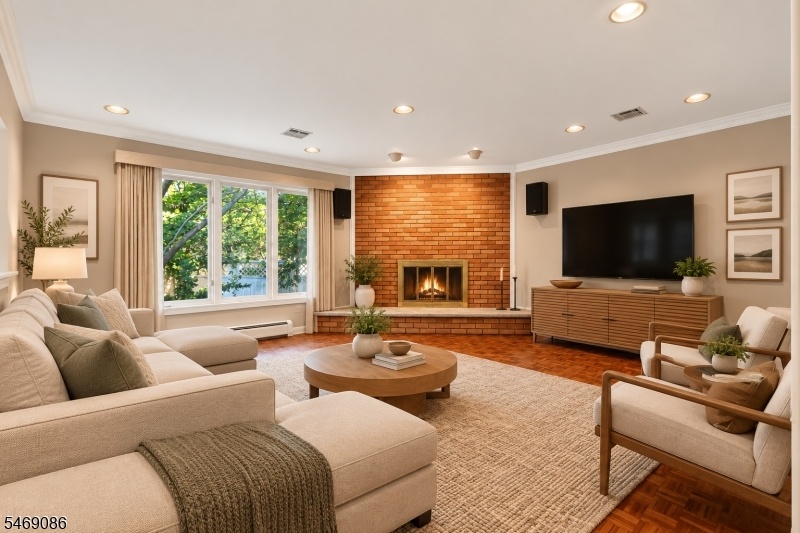 virtually staged family room