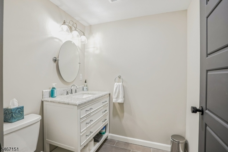 Lower level powder room