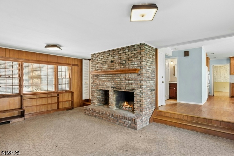 Wood burning fireplace