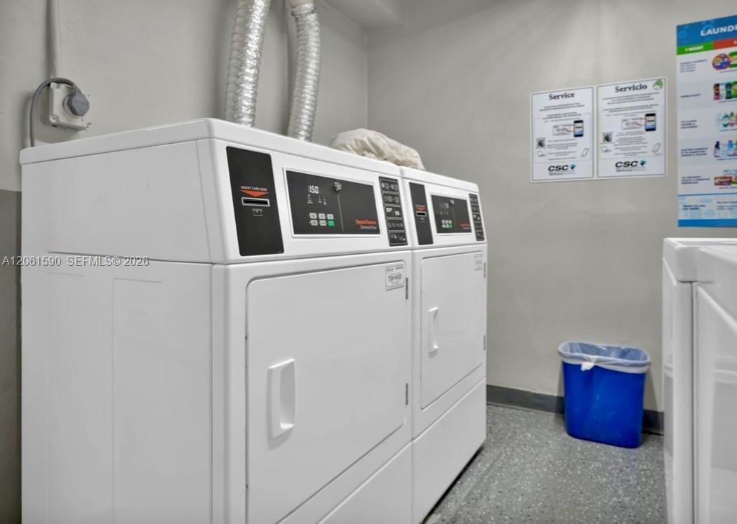 Dedicated laundry area featuring dual commercial-grade dryers on each floor.