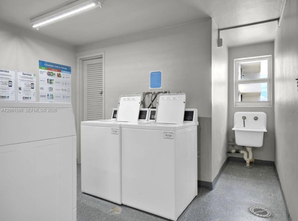 Designated laundry area featuring dual commercial grade washers on each floor.
