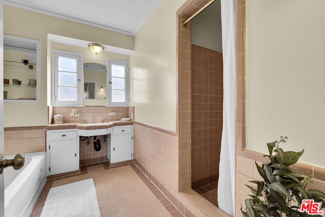 Restored vintage tile bath