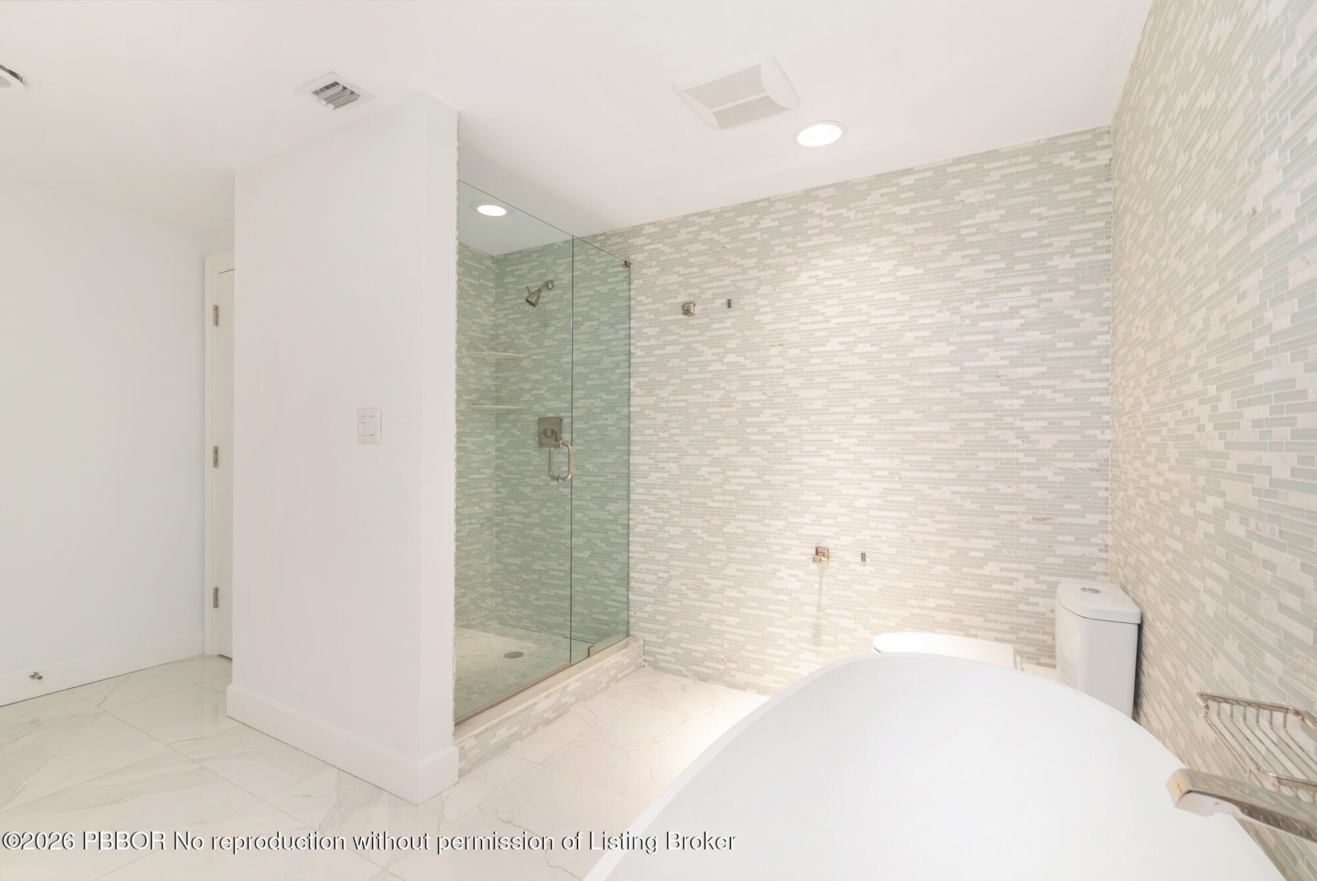 Primary Bathroom with soaking tub and walk in shower