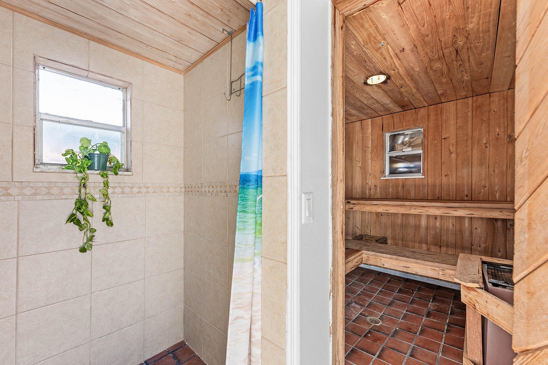Outdoor bathroom and sauna