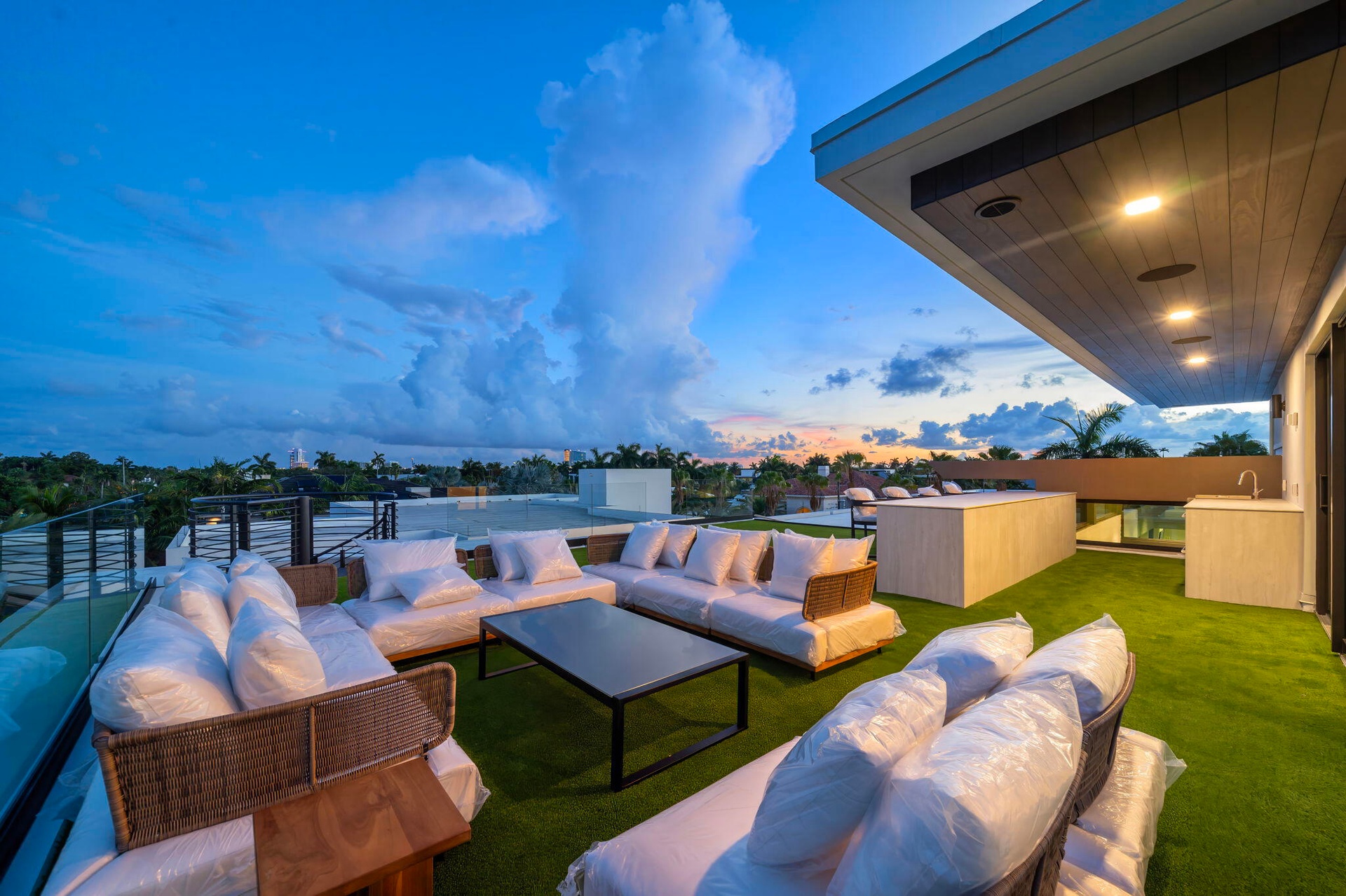 Rooftop outdoor lounge and bar