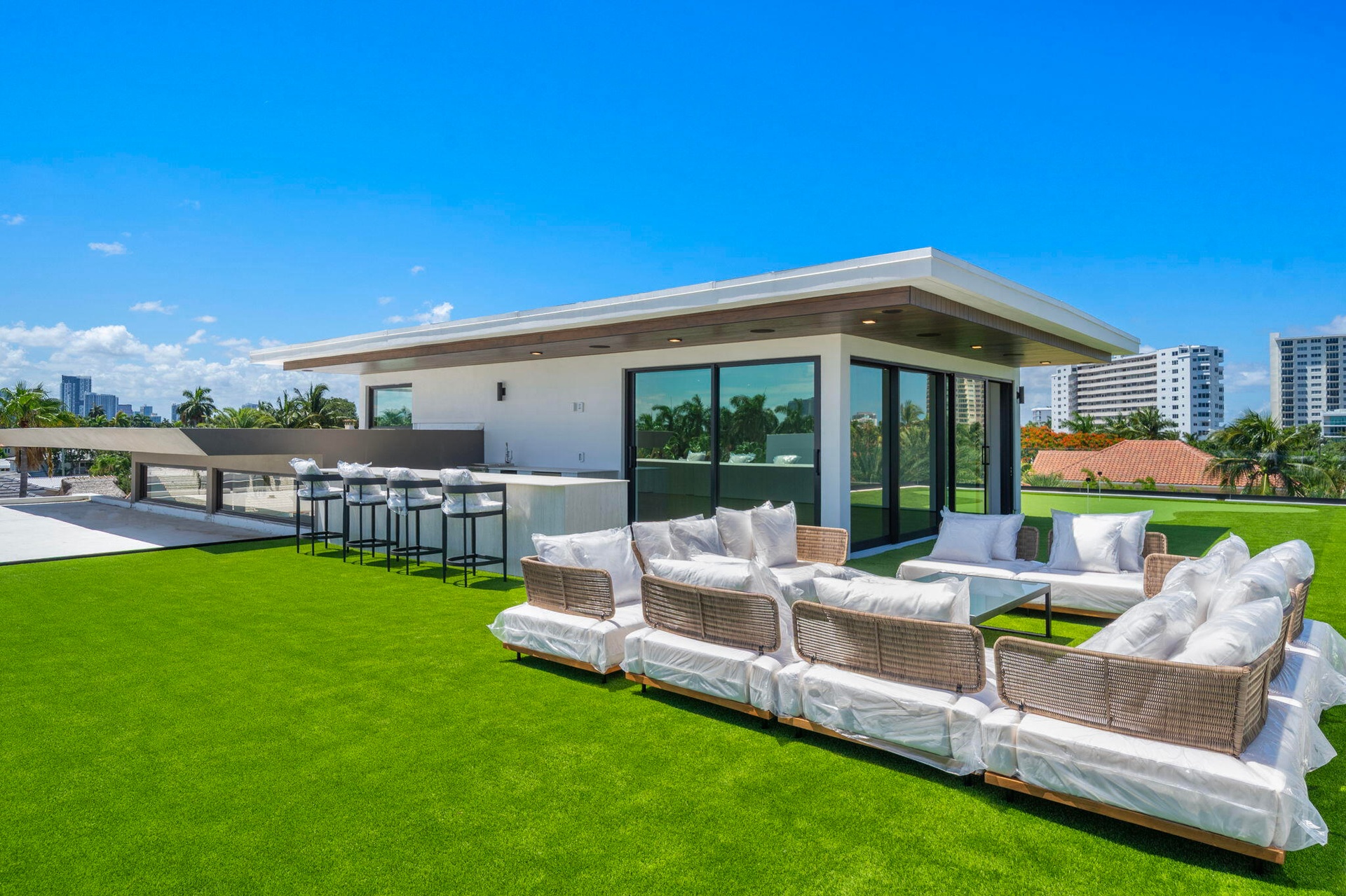 Rooftop outdoor lounge and bar