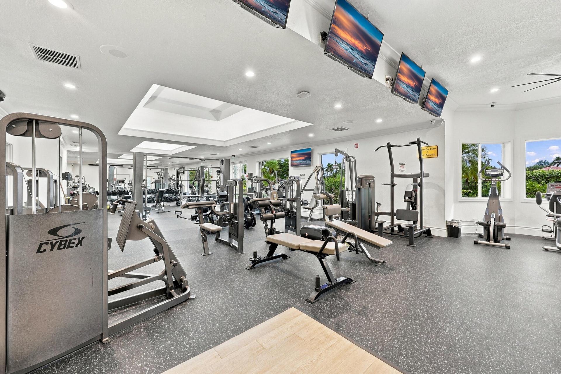Stay active without leaving the neighborhood! The well-equipped fitness center offers a variety of cardio and strength-training equipment in a dedicat