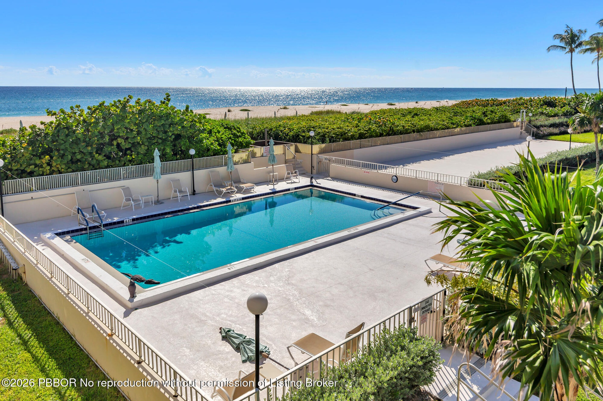 Crystal clear ocean side pool