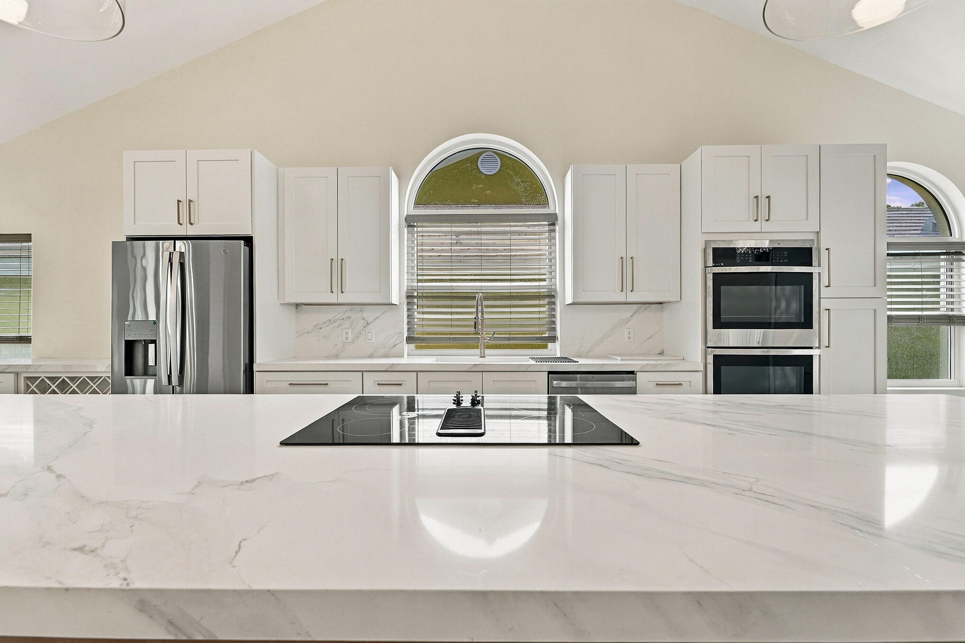 Oversized kitchen island for entertaining guests
