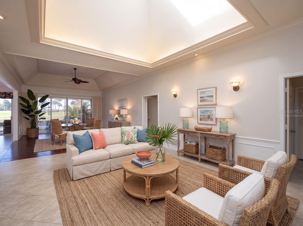 Virtually staged living room