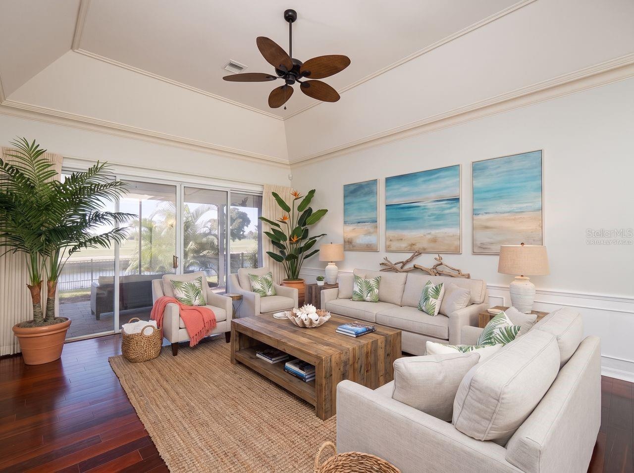 Living room virtually staged