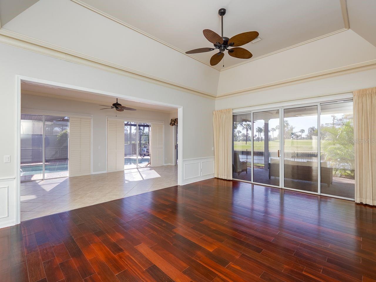Living room looking into family room