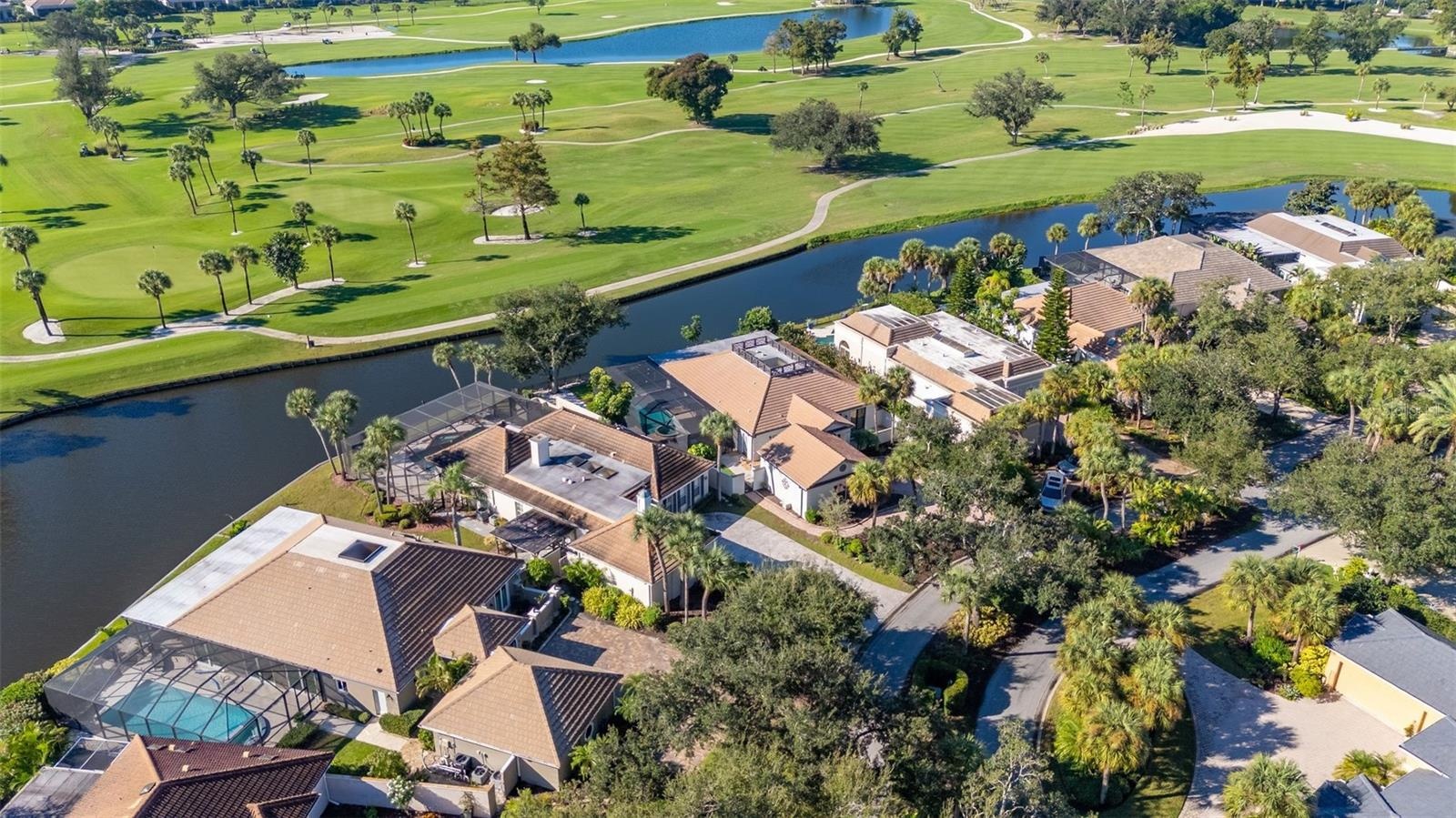 aerial of golf course