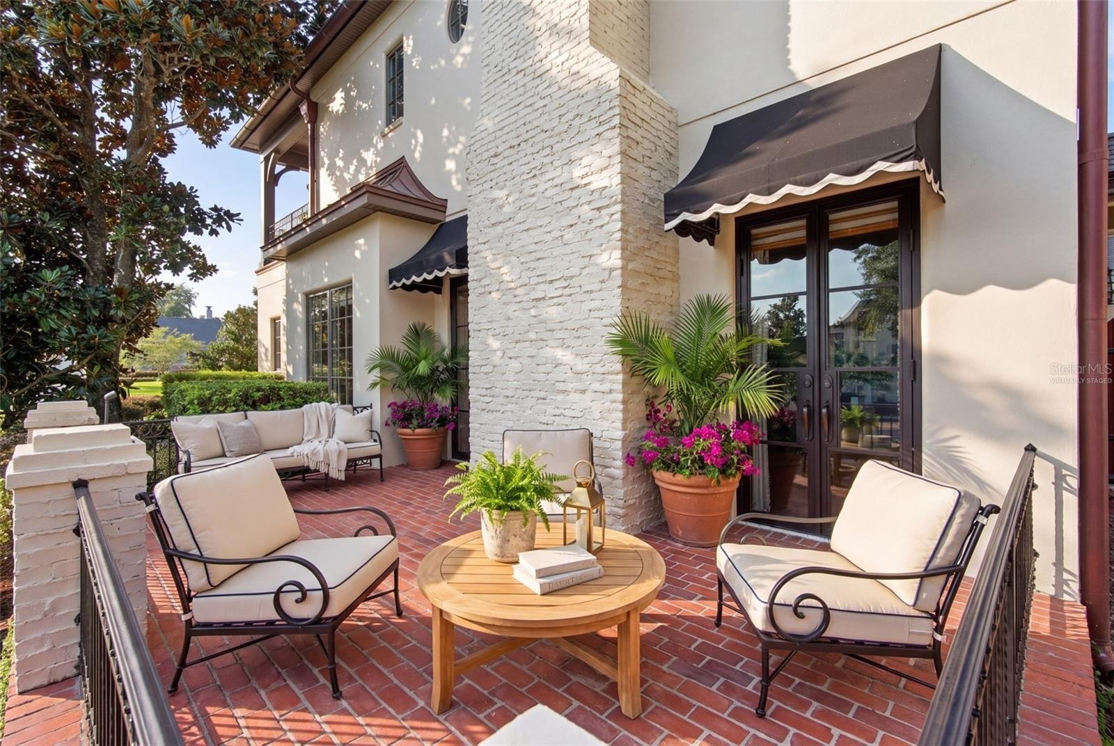 side patio virtually staged
