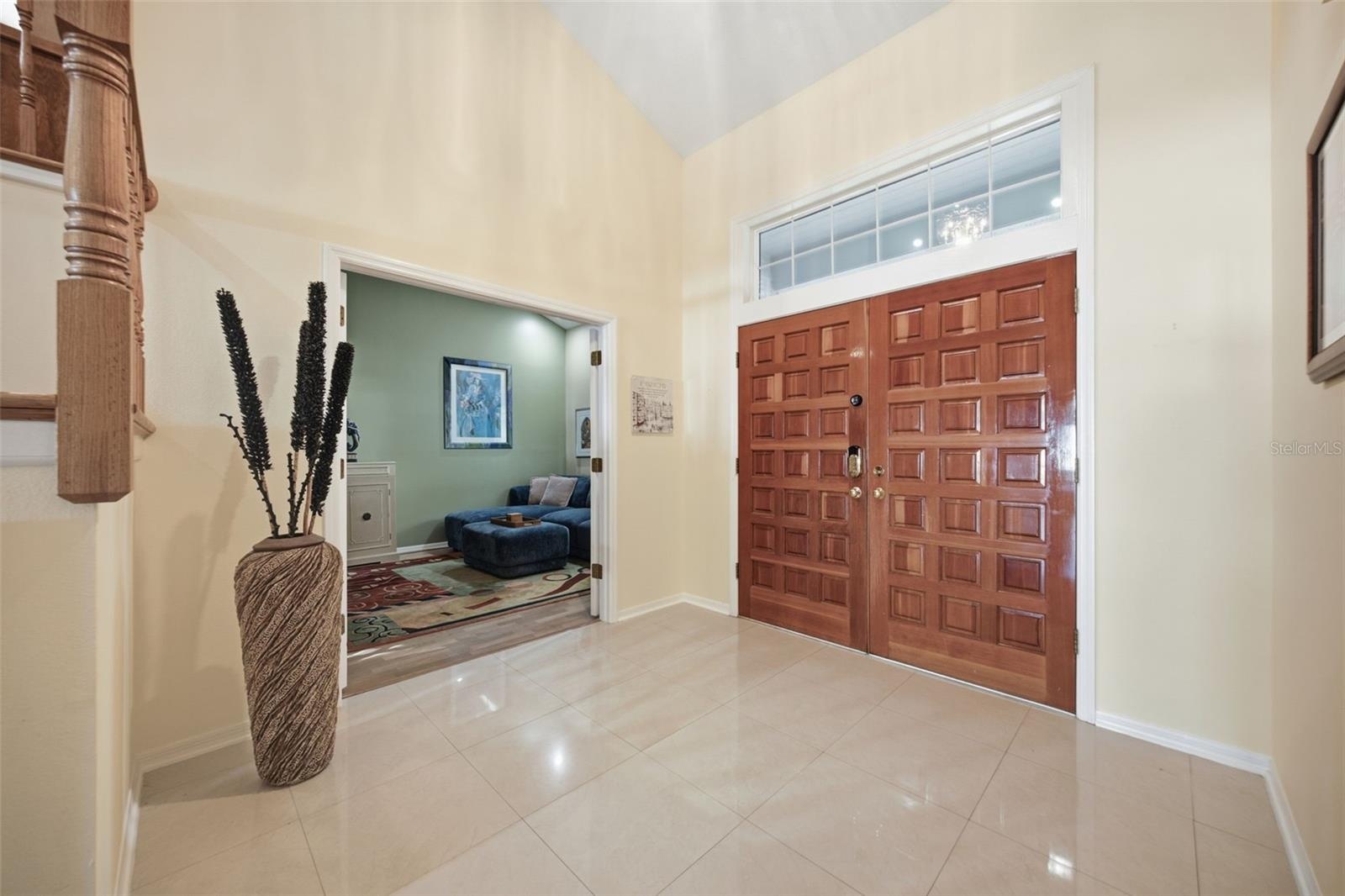 Entry Foyer, Double Front Door with Transome