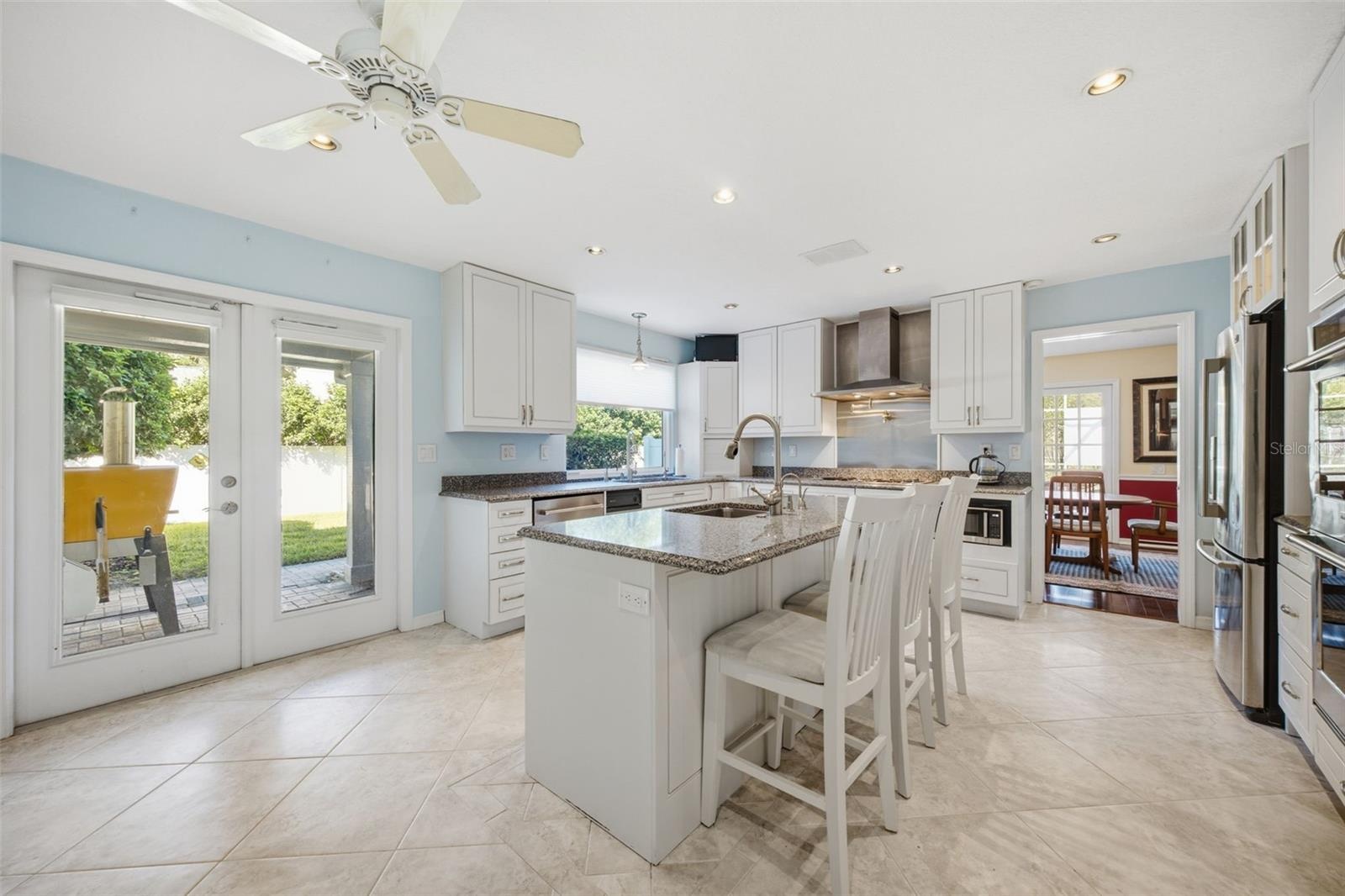 Kitchen, with Island and Double Sinks.