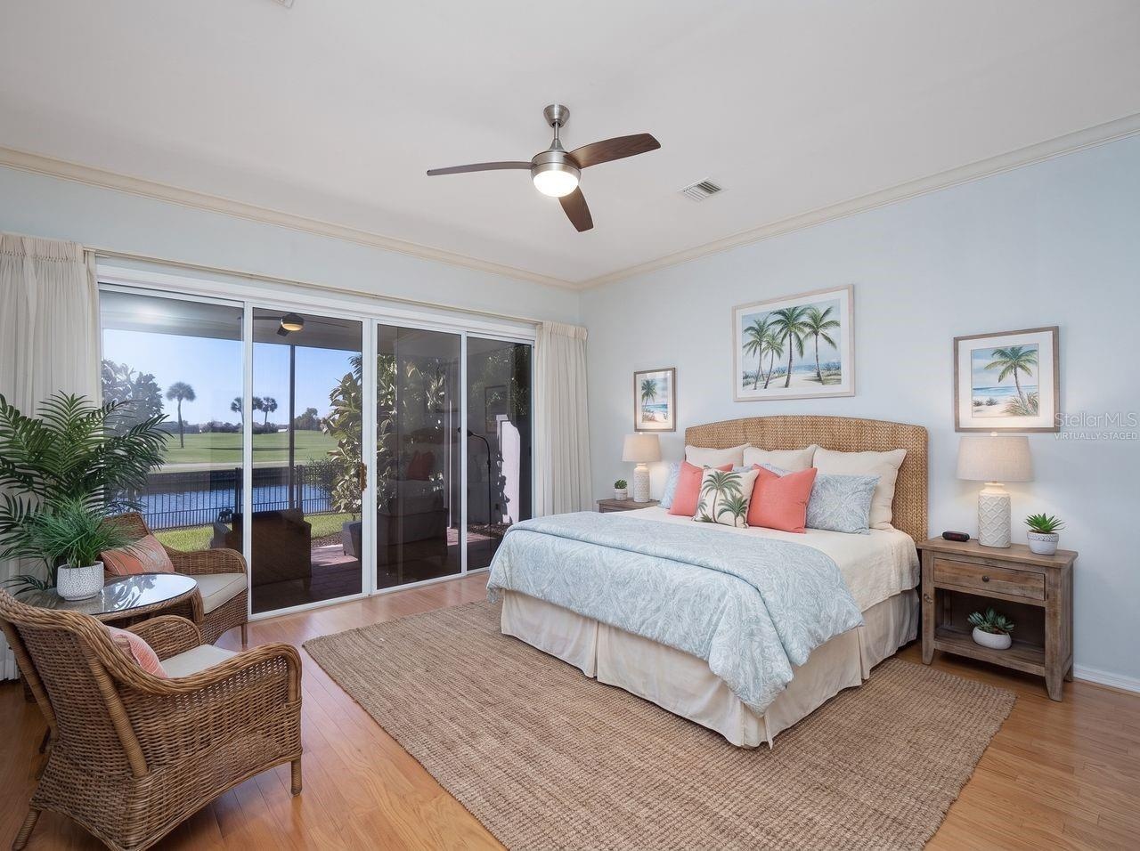 Primary bedroom virtually staged