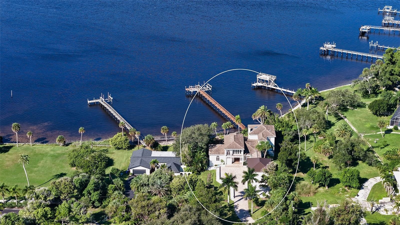 Ariel view of property