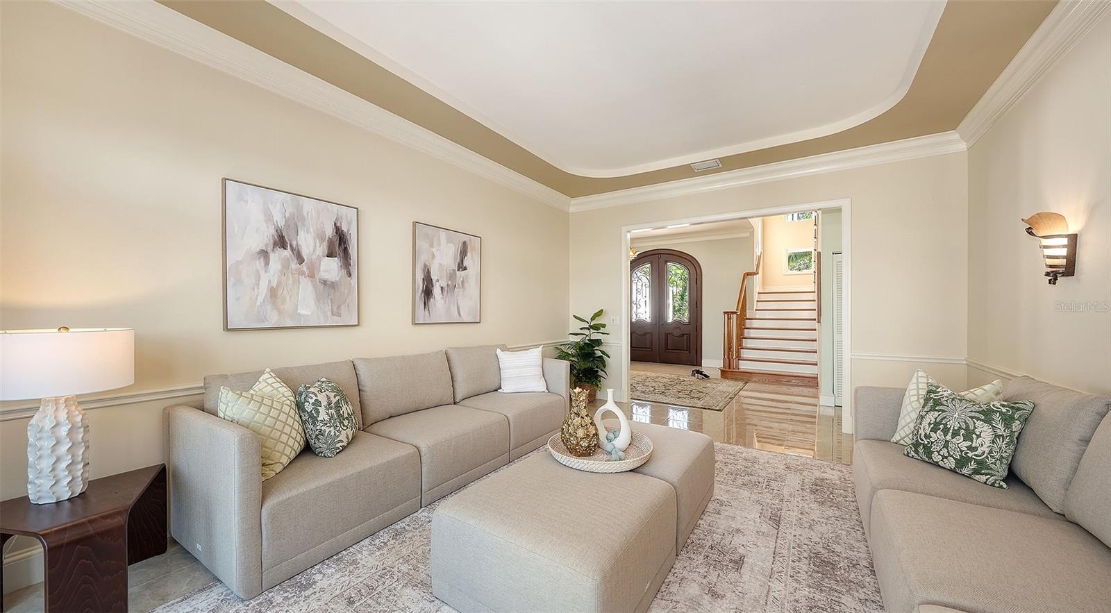the stairs lead to two separate guest en suite bedrooms