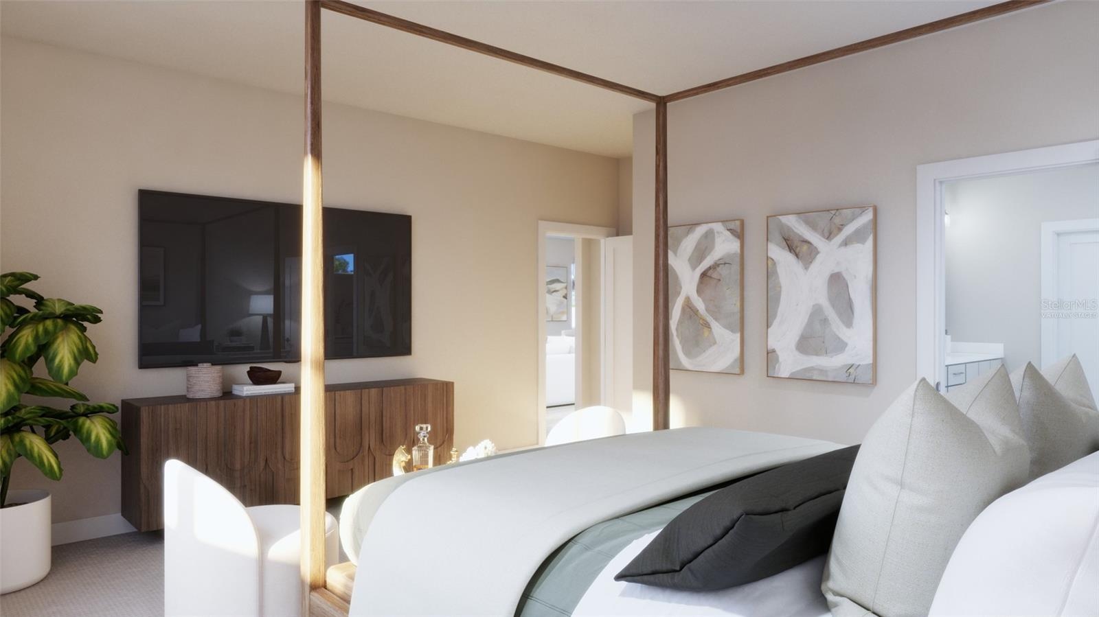 Primary Bedroom Rendering (Virtually Staged)