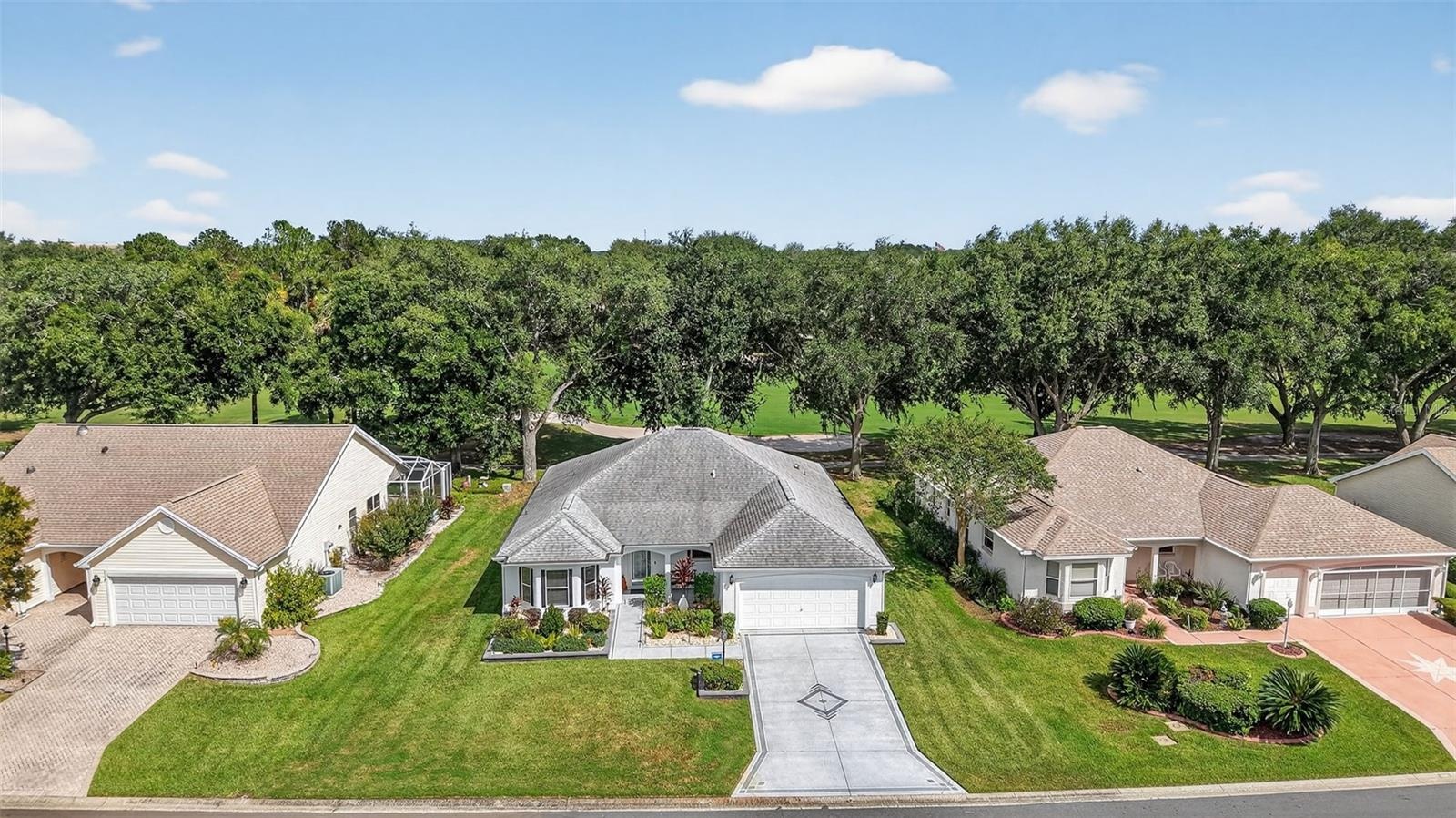Aerial Front Elevation with Golf Front Views