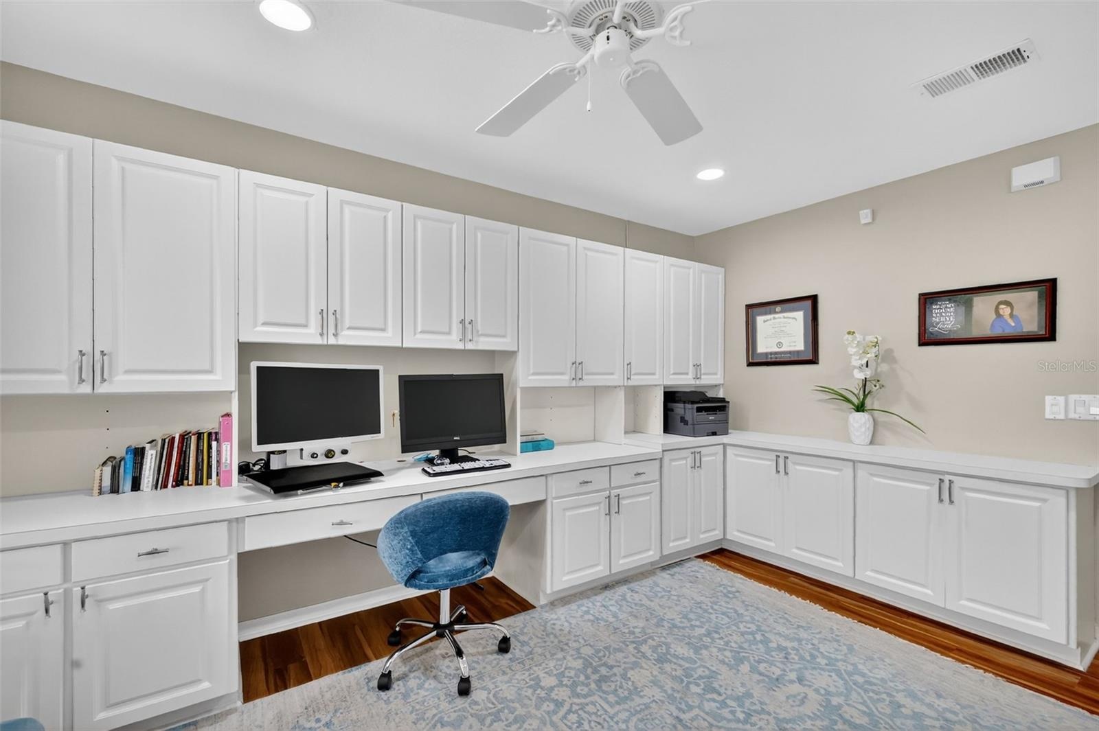 Third Bedroom with Custom Cabinetry and Built-In Desk