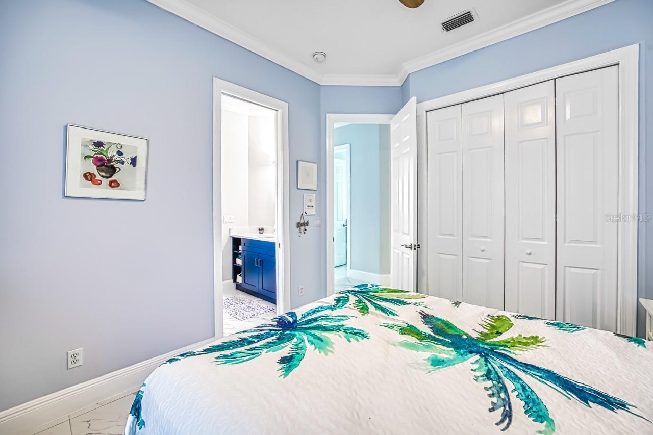 Guest bedroom with Jack and Jill bathroom