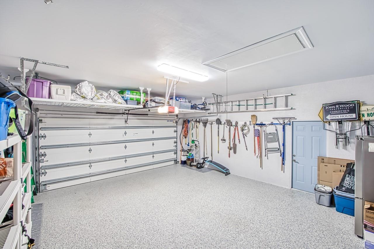 Overhead storage over garage door.
