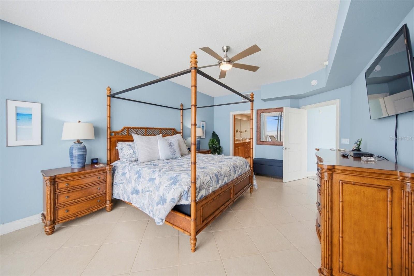 Primary with ensuite bathroom and walk in closet