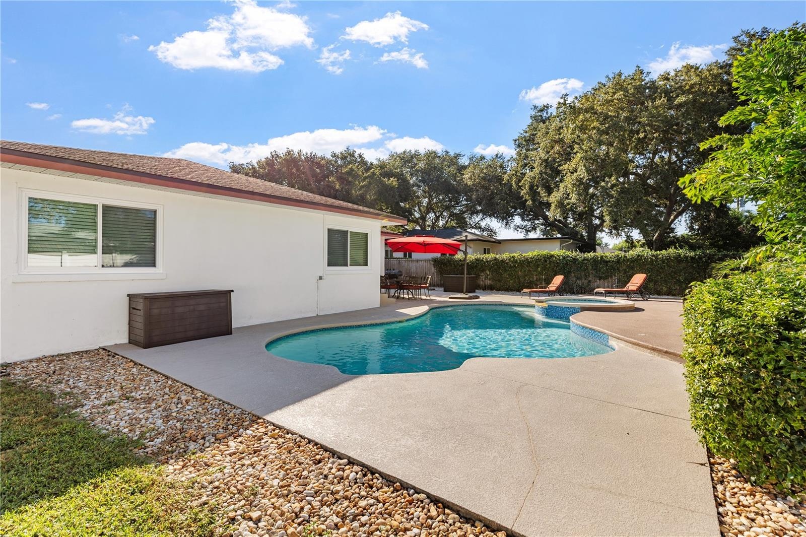 Pool in the backyard